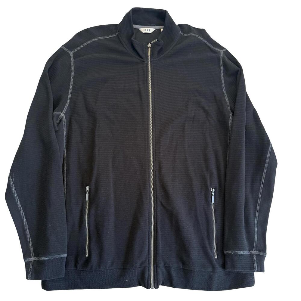 ROWM Men's Black Full Zip Cotton Sweater Size 2XL